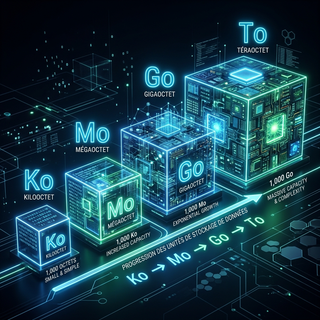 Ko, Mo, Go, To : le guide complet pour comprendre les unités de stockage