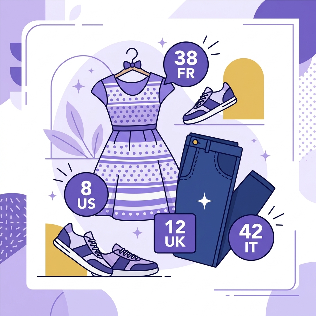 Guide complet : convertir les tailles de vêtements entre pays (France, US, UK, Italie)